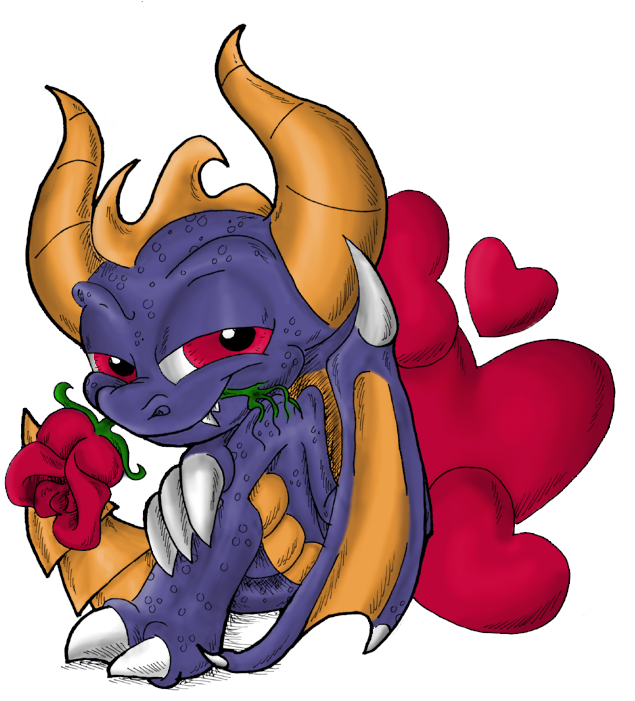 Happy Valentines 2013 By Radspyro - Skylanders Spyro And Classic (642x700)