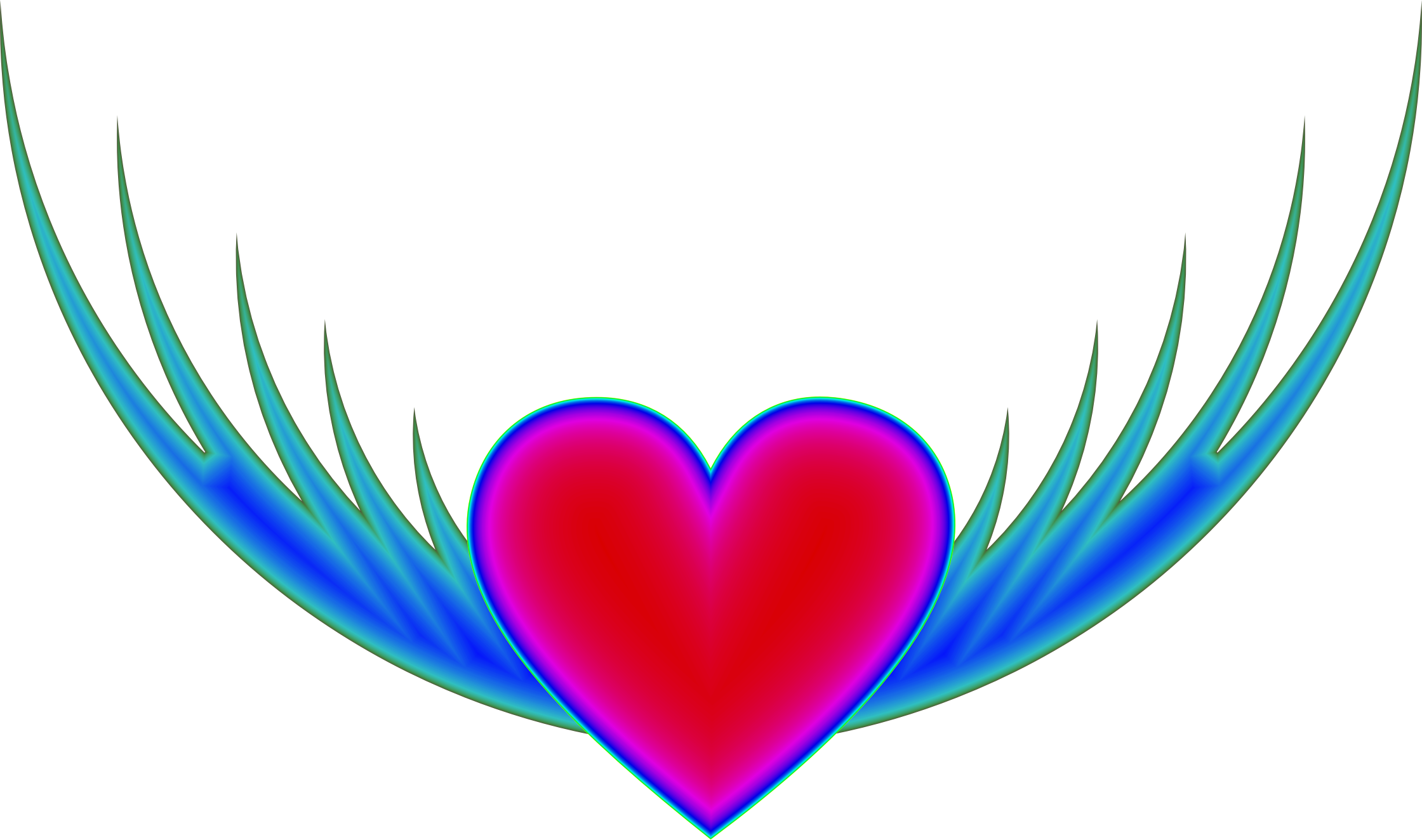 Clipart - Flying Heart (2240x1324)