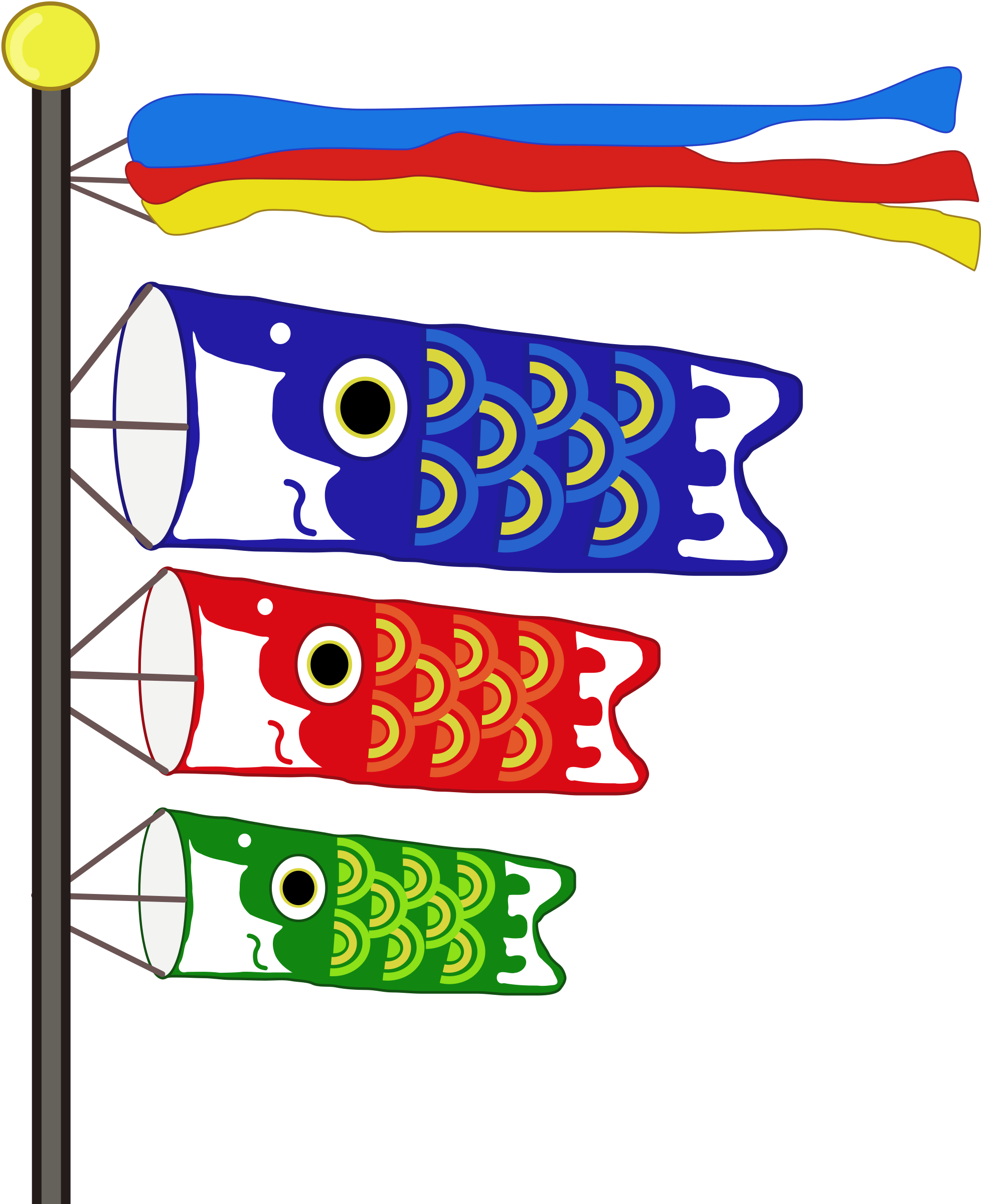 Big Image - Koinobori Carp Streamers Sticker (1956x2400)