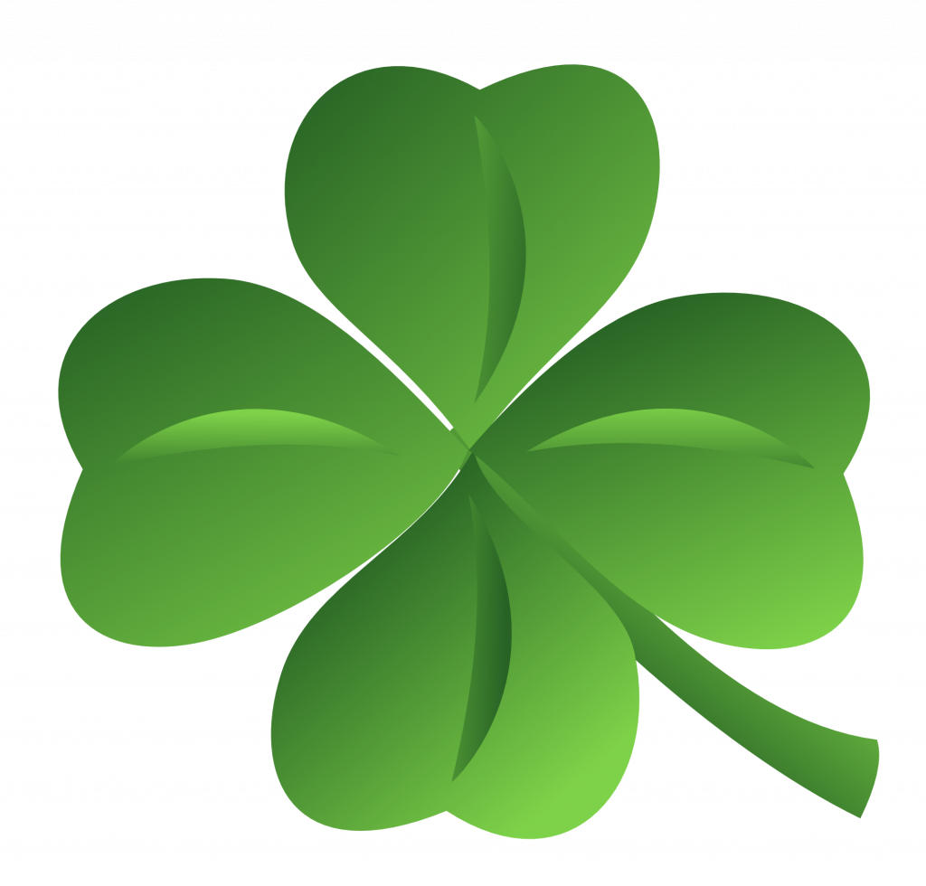 St Patrick's Day Saturday March 17th - 4 Leaf Clover Clipart (1024x980)