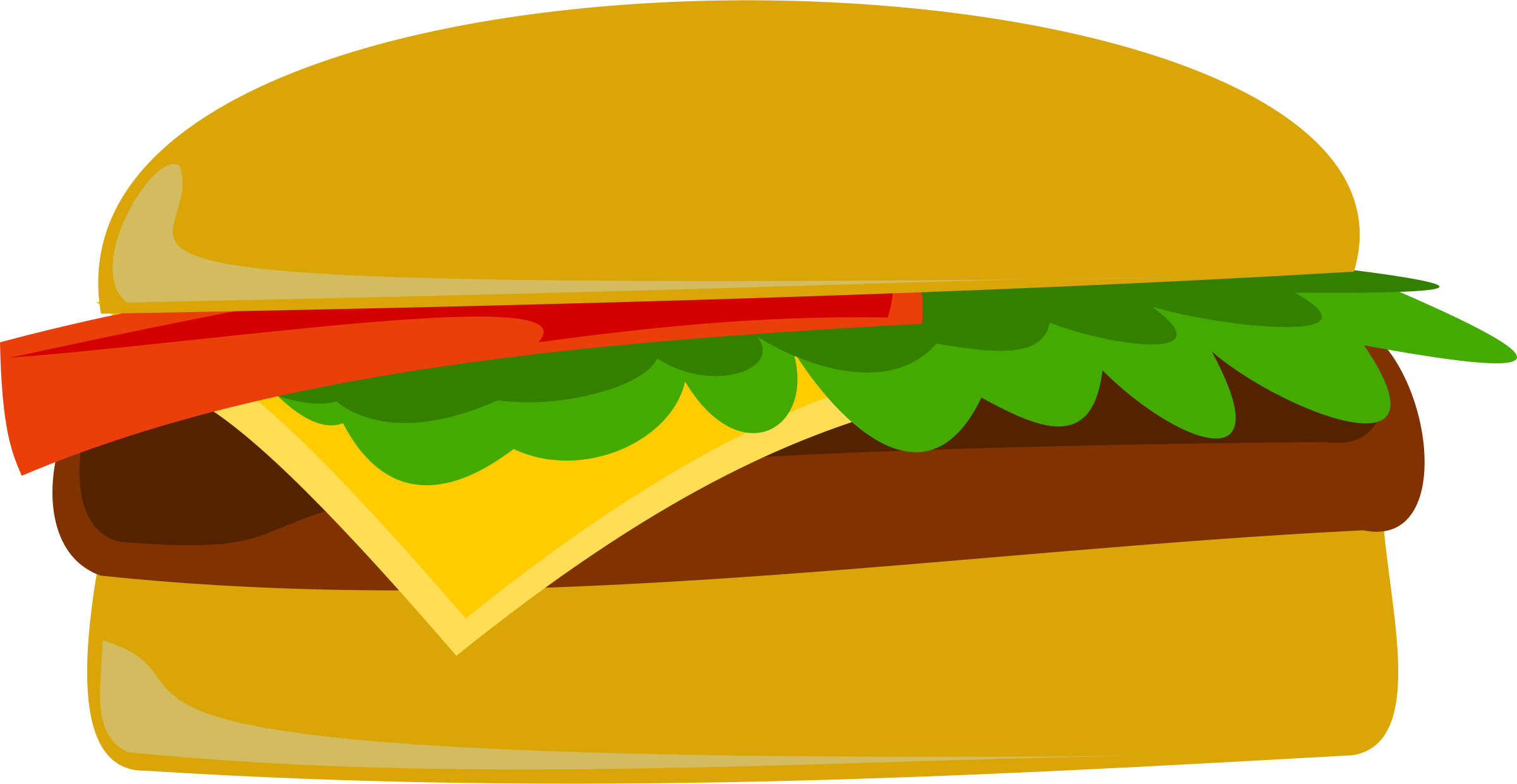 Patty Clipart - Cheese Burger Clip Art (2400x1241)