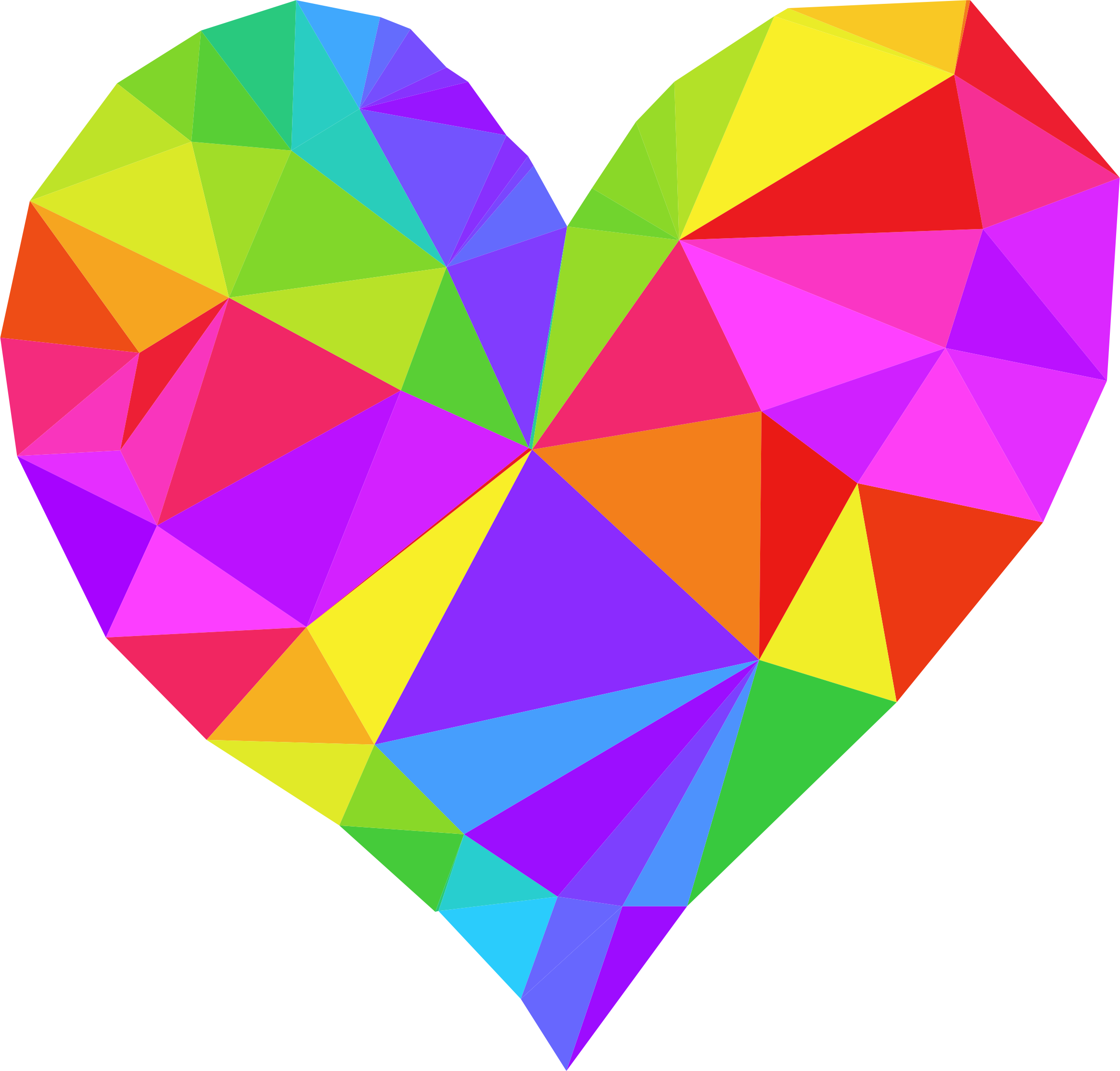 Clipart - Low Poly Heart Png (2328x2226)