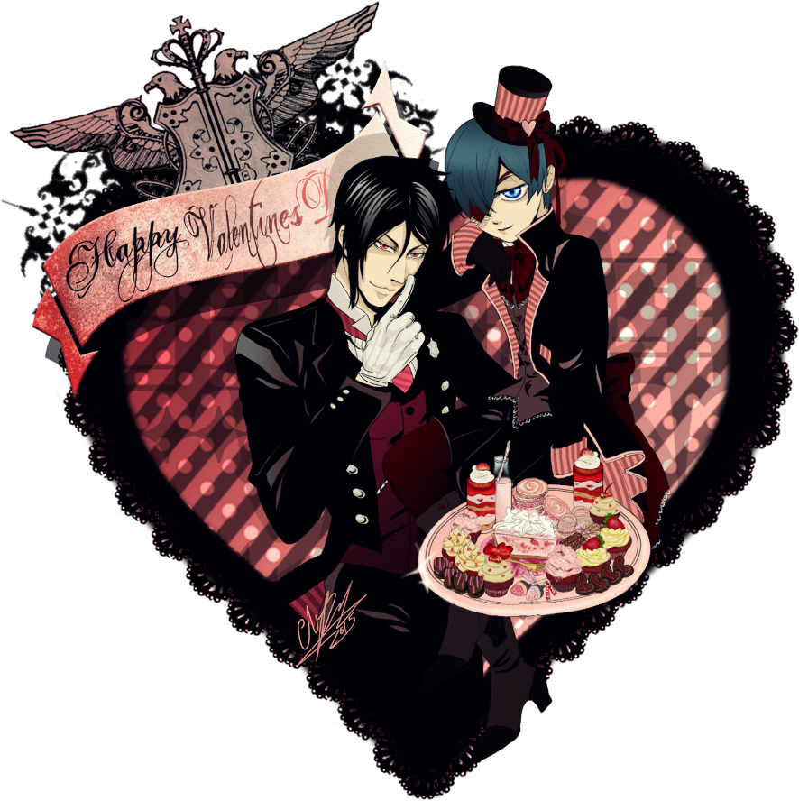 Kuroshitsuji Valentines By Florierend Kuroshitsuji - Happy Valentine Day Black Butler (890x900)