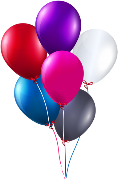 Colorful Bunch Of Balloons Png Clipart Image - Happy Birthday Balloons Png (394x600)