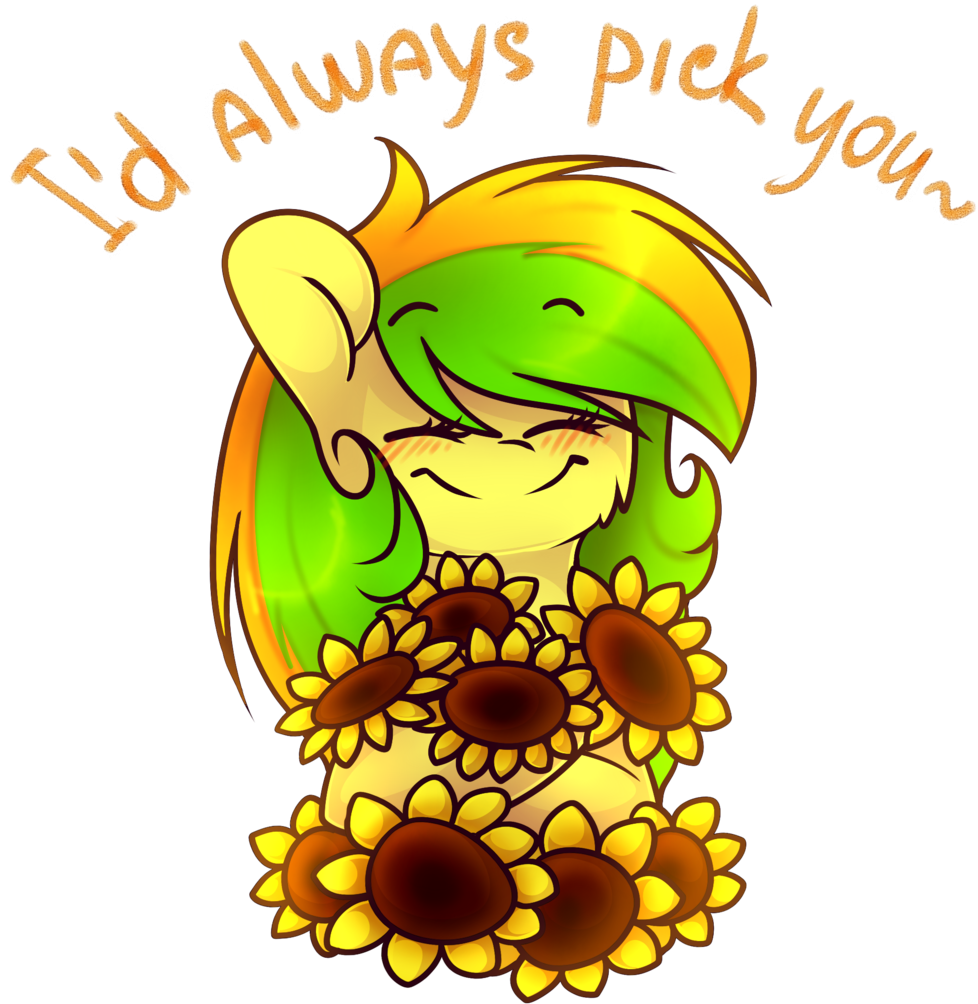 Happy Valentine's Day Sunflower By Starlyflygallery - Happy Valentines Day Sunflowers (1024x1035)
