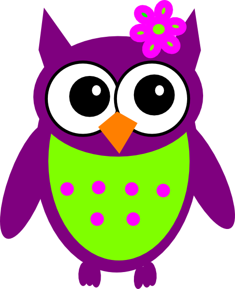 Clipart Info - Purple And Green Owl (486x597)