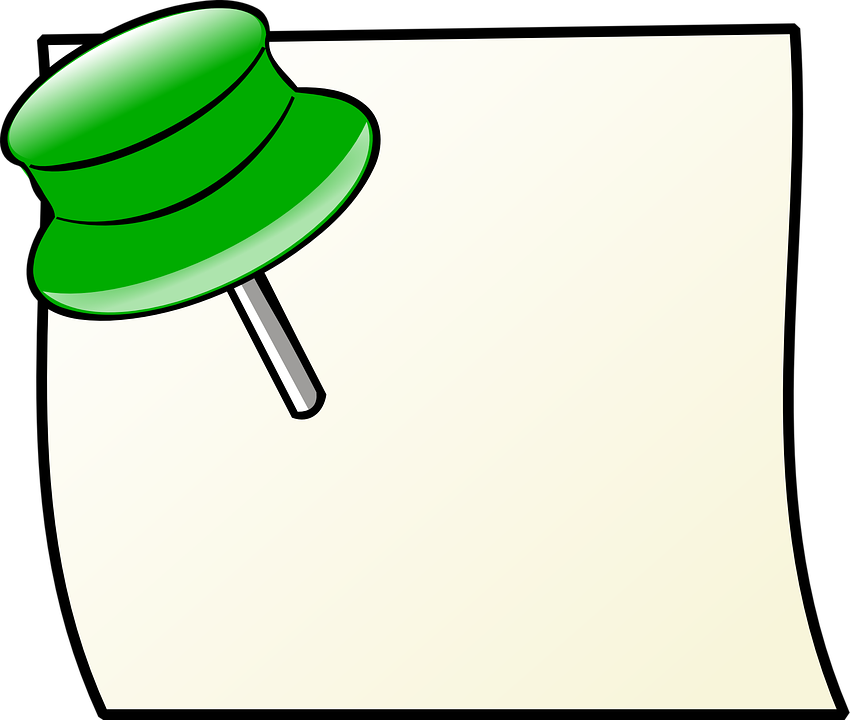 Paper, Office, Pin, Reminder, Board, Post - Pin Clip Art (1280x1084)