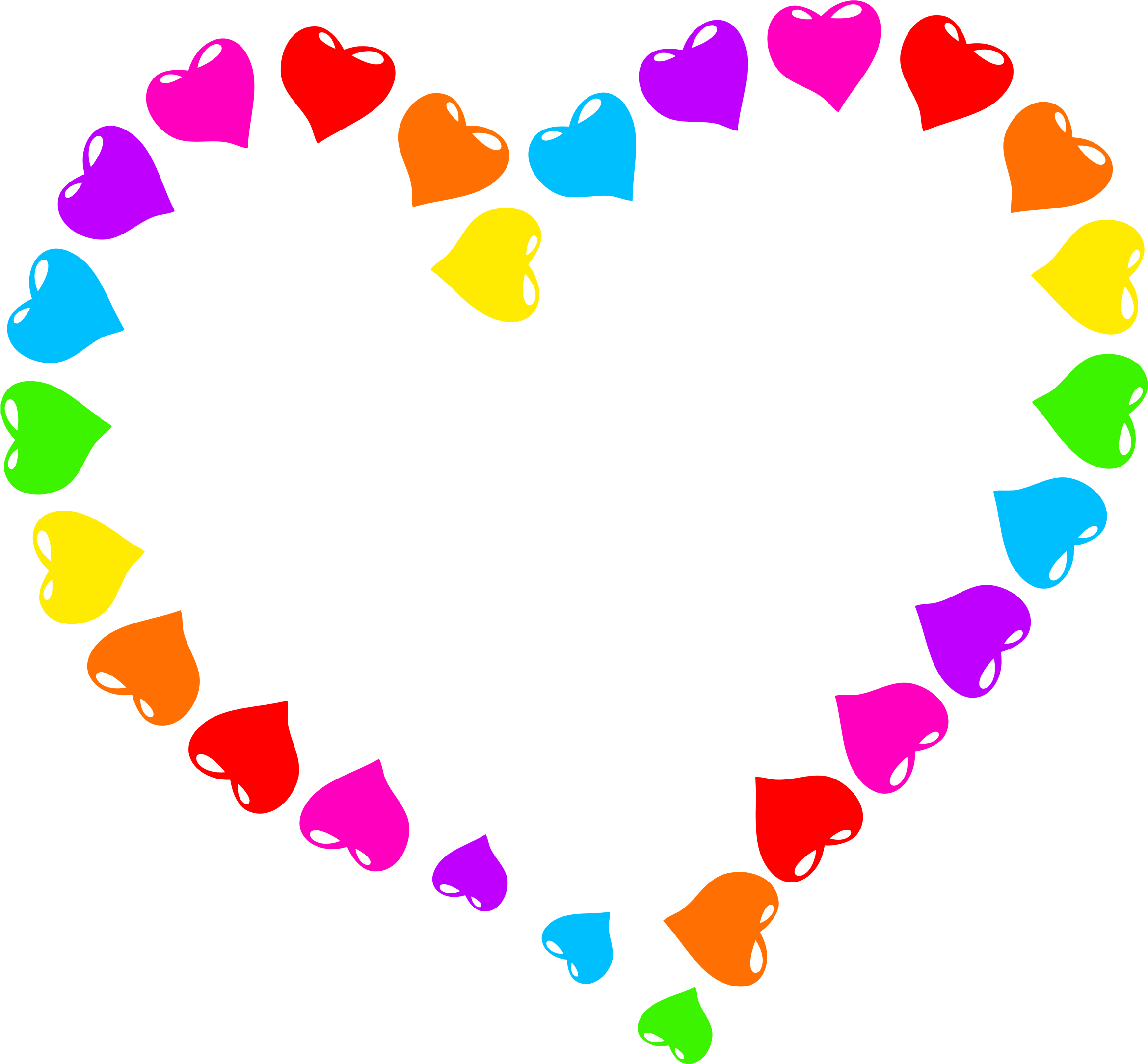 Big Image - Rainbow Heart Clipart (2339x2169)