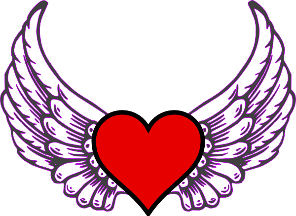 Heart - Cartoon Hearts With Wings - (600x438) Png Clipart Download