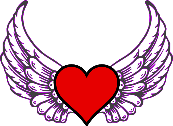 Heart - Cartoon Hearts With Wings (600x438)