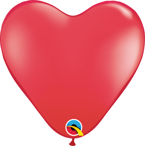 15" Heart Latex Balloons - Big Red Heart Balloon Transparent (596x600)