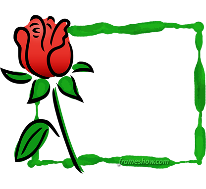 Red Rose Photo Frame - Frame (416x382)