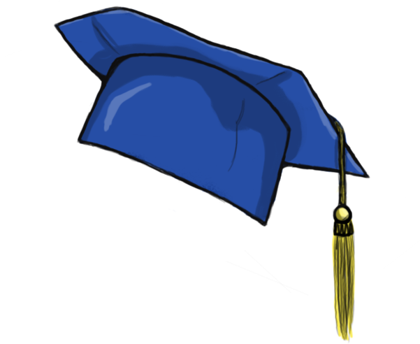 Graduation Hat Flying Graduation Caps Clip Art Graduation - Blue Graduation Cap Clipart (600x521)