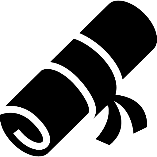 Size - Certificate Black Icon Png (512x512)
