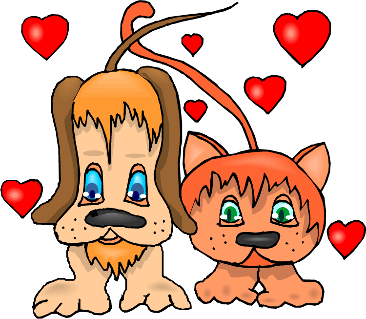 365 Days Of Fun In Marriage - Cartoon Cat And Dog In Love (750x653)
