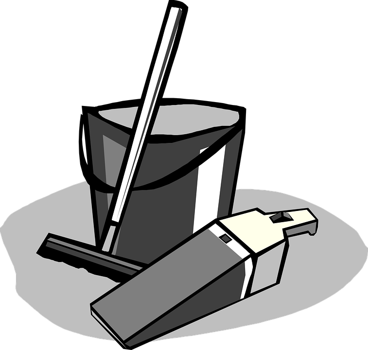 Cleaning Supplies Clip Art Free Black And White (757x720)