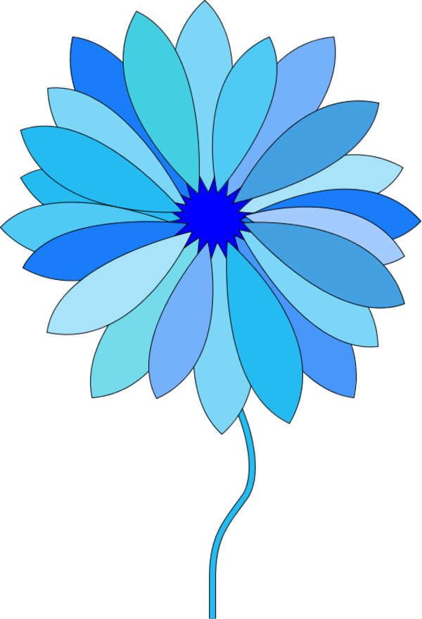 Free Cartoon Flower Pictures Free Clip Art Free Clip - Blue Cartoon Flowers (600x880)