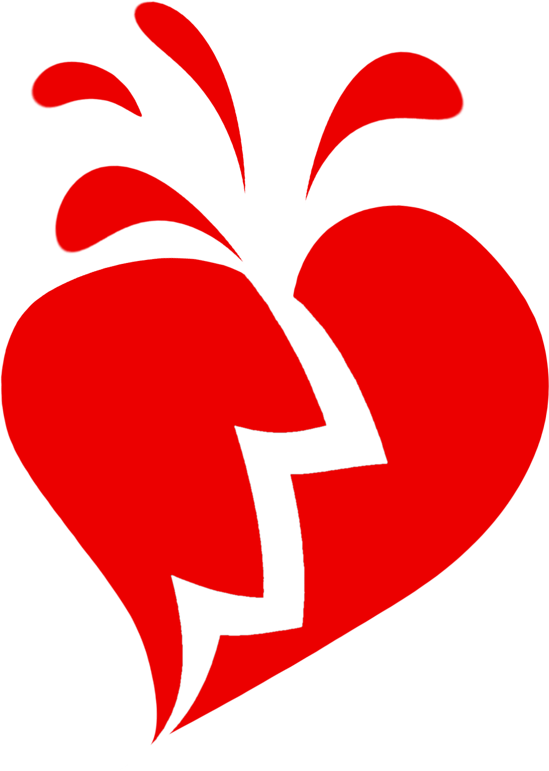 With Broken Heart Clipart - Broken Heart Transparent Background (1268x1708)