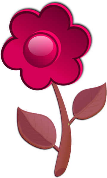 Pink Flower Cute Clip Art - Red Violet Flowers Clipart (360x600)