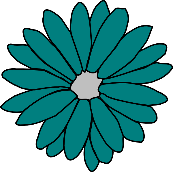 Green Flower Clip Art At Clker - Red Flower Clip Art (600x595)