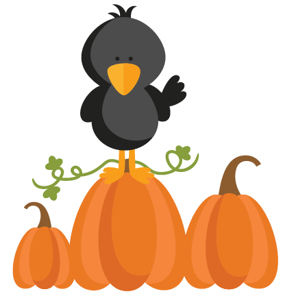 Autumn Crow Svg Scrapbook Cut File Cute Clipart Files - Cute Crow Clipart Black And White (432x432)