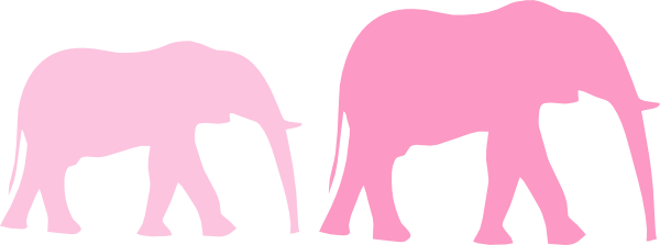 Pink Baby Shower Elephant Mom And Baby Clip Art - Elephant Clip Art (600x223)