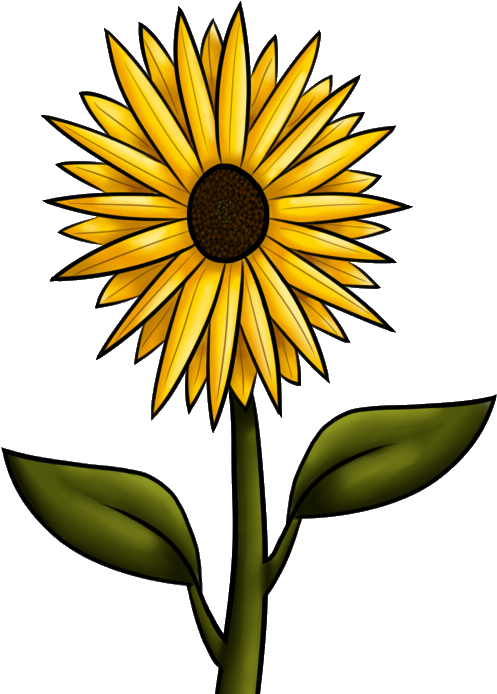 10 Best Images Of Fall Sunflower Clip Art - Fall Flower Drawings (576x720)
