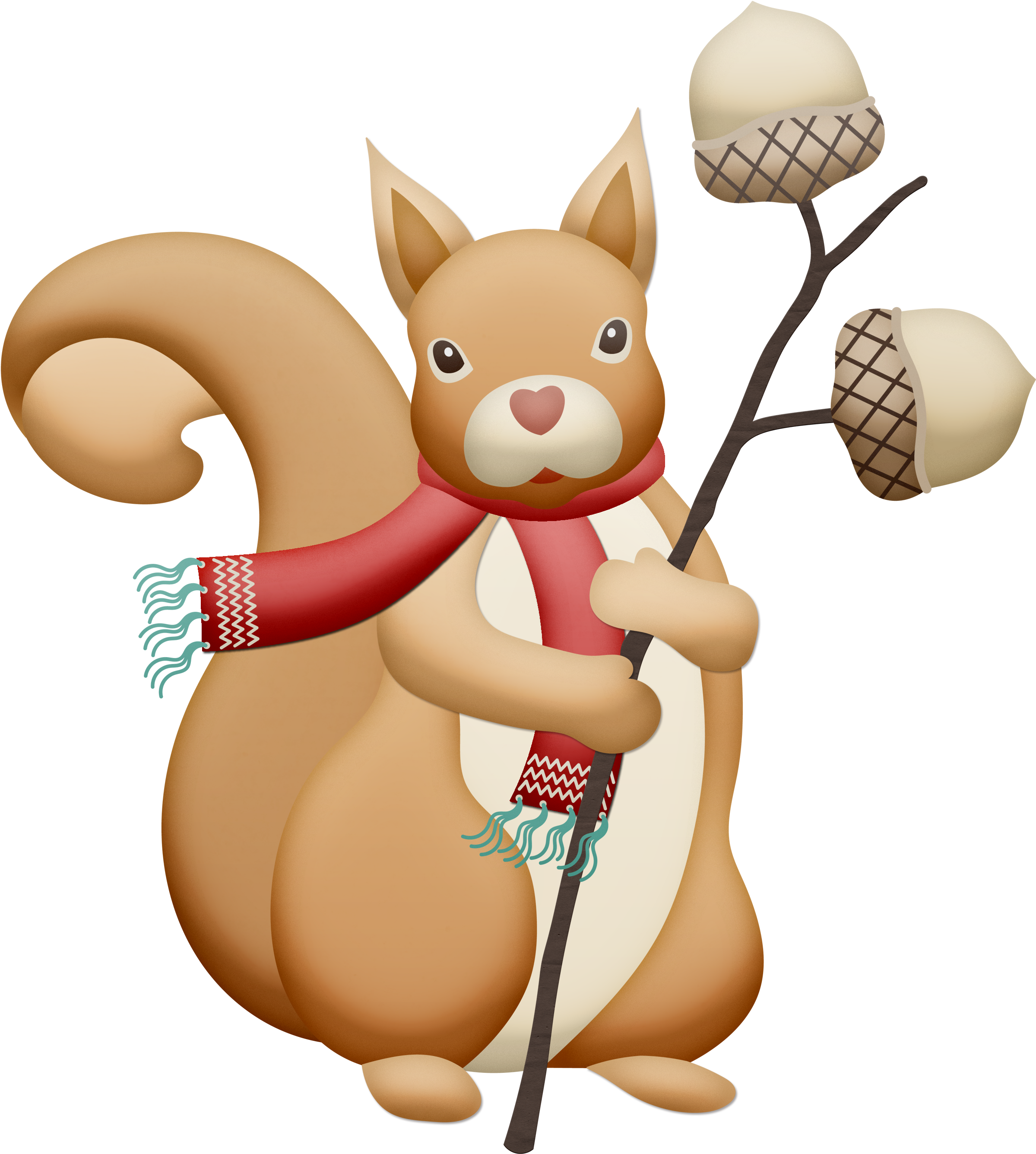 Christmas, Autumn, Fall Squirrel Clip Art - Animals In Fall Clip Art (2475x2714)