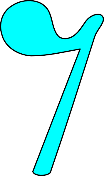Eighth Rest Aqua Clip Art At Clker - Sixteenth Rest (354x594)