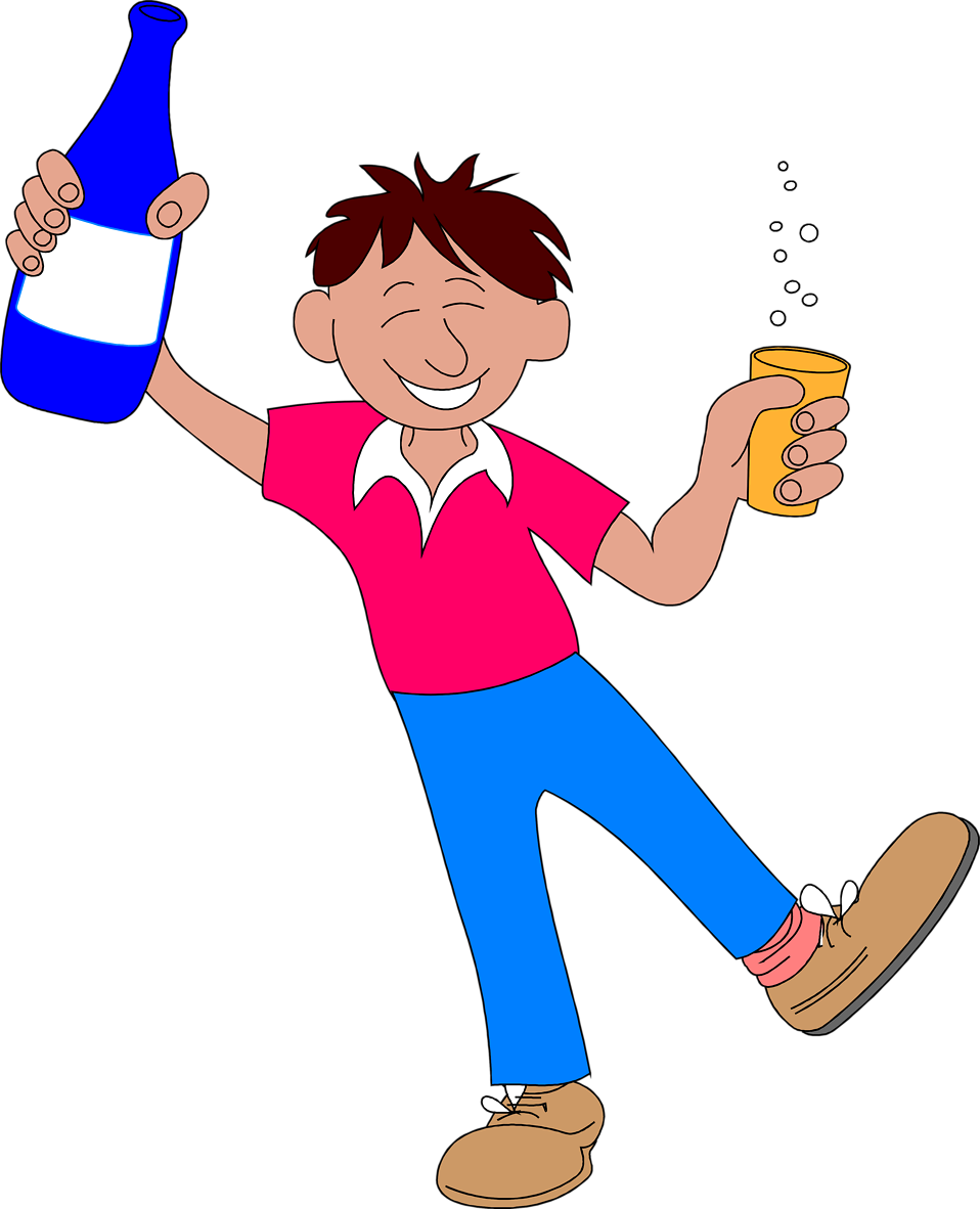 Drink Clipart Man - Drinking Alcohol Cartoon Png (958x1182)