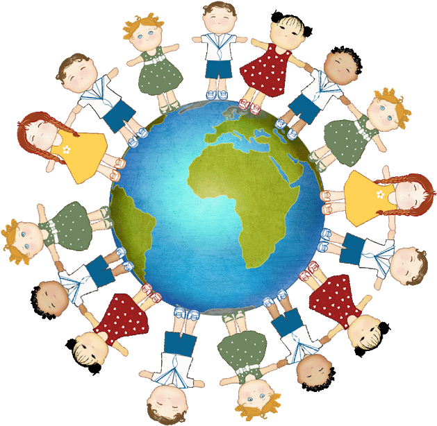 Global Children Clip Art And Project Ideas - Mundo Com Criança (640x640)