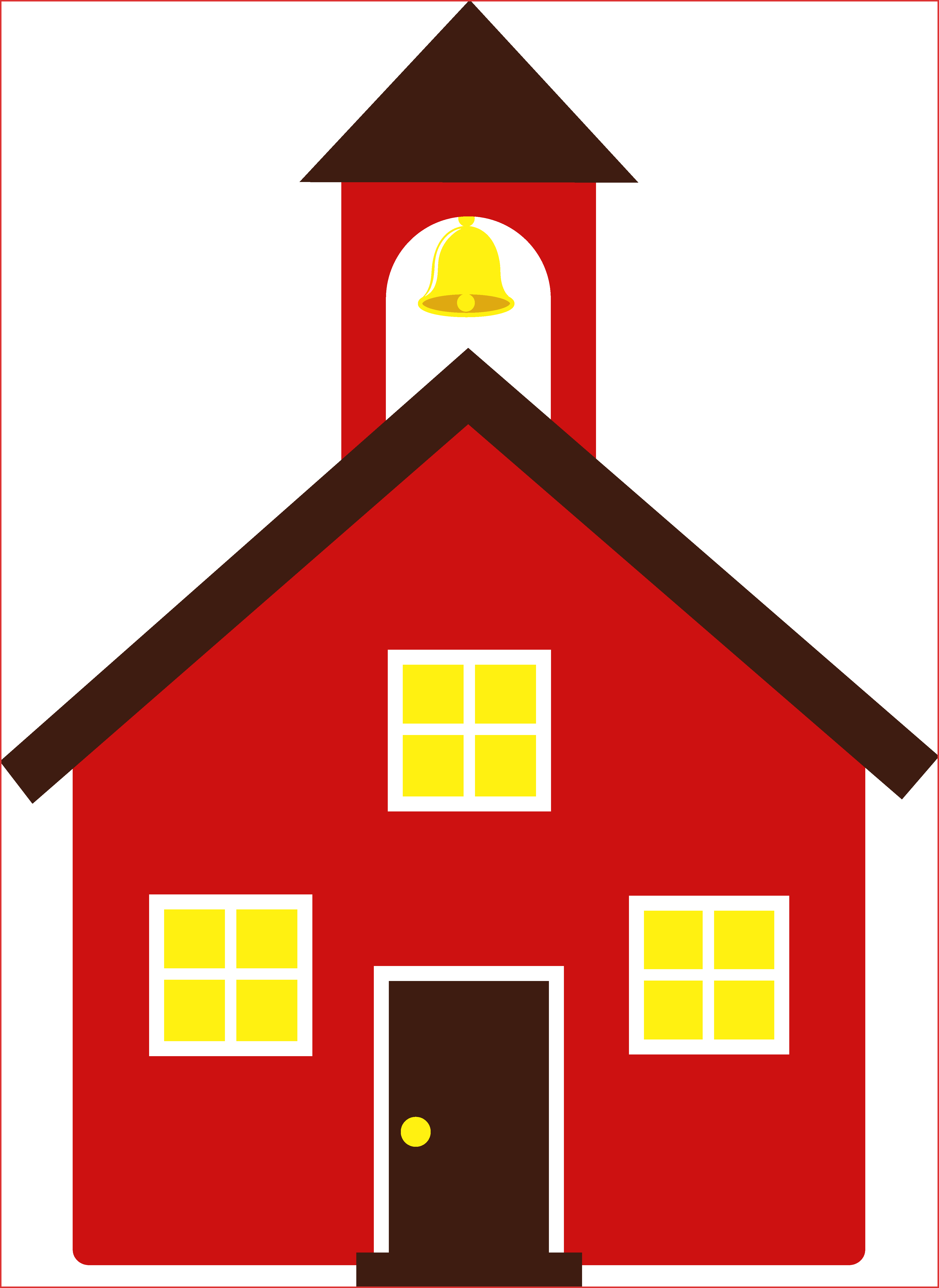 School House Clipart Free - Little Red School House Clip Art (4446x6100)