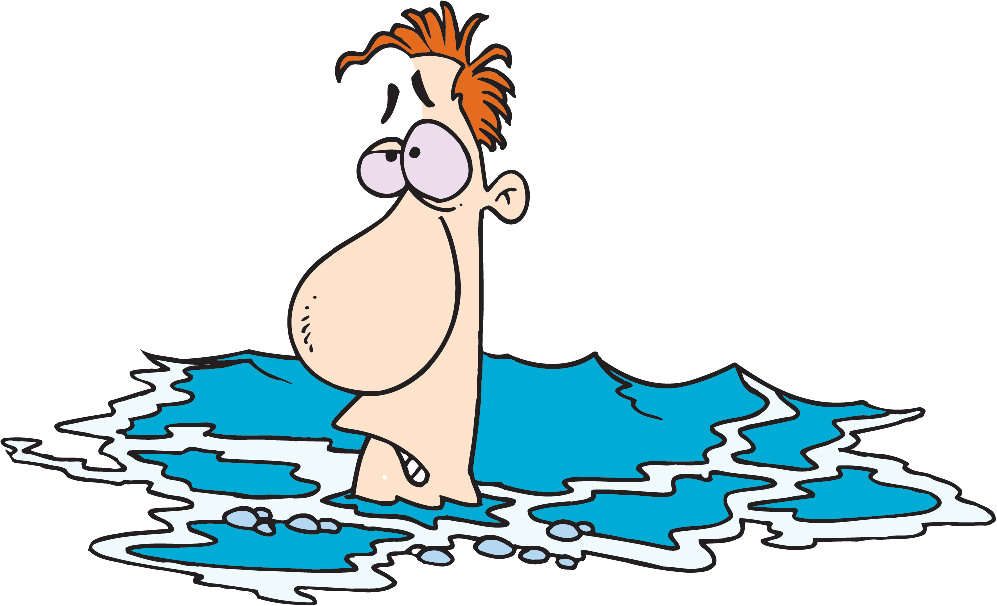 Cartoon People Swimming - Drowning Clipart Png (2000x1216)