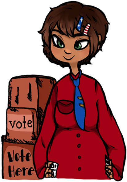 Who Says A Woman Can't Be President - Cartoon (550x733)