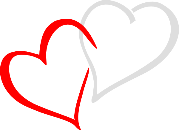 Hearts Silver-red Clip Art At Clker - Red And Silver Hearts (600x438)