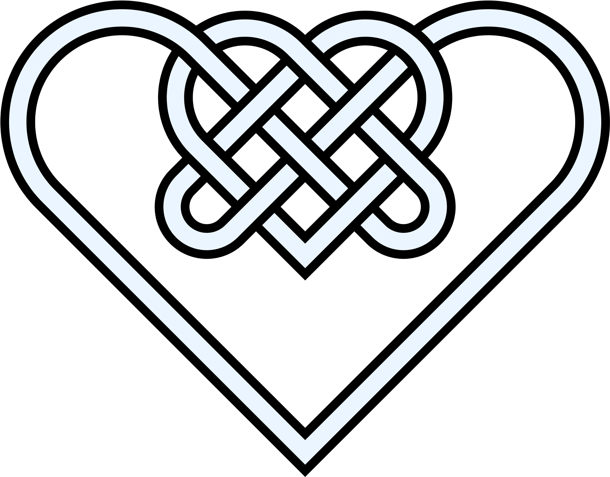 Double Heart Knot 10crossings - Celtic Symbol For Strength (2000x1563)