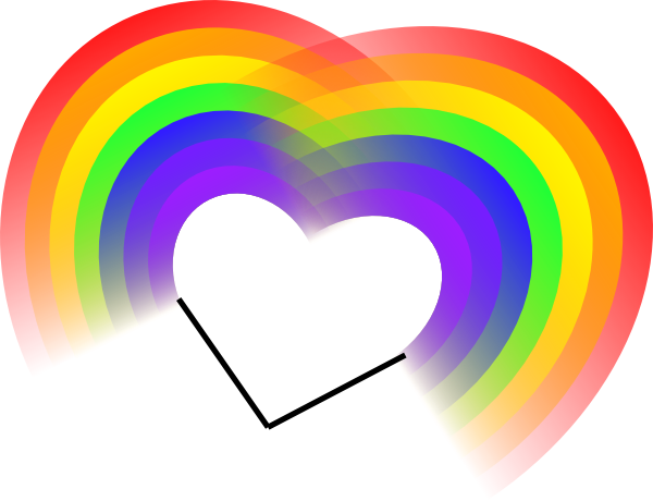 Rainbow Heart Clipart (600x460)