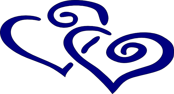 Hearts Intertwined In Lighter Colours Clip Art At Clker - Navy Blue Heart Clip Art (600x325)