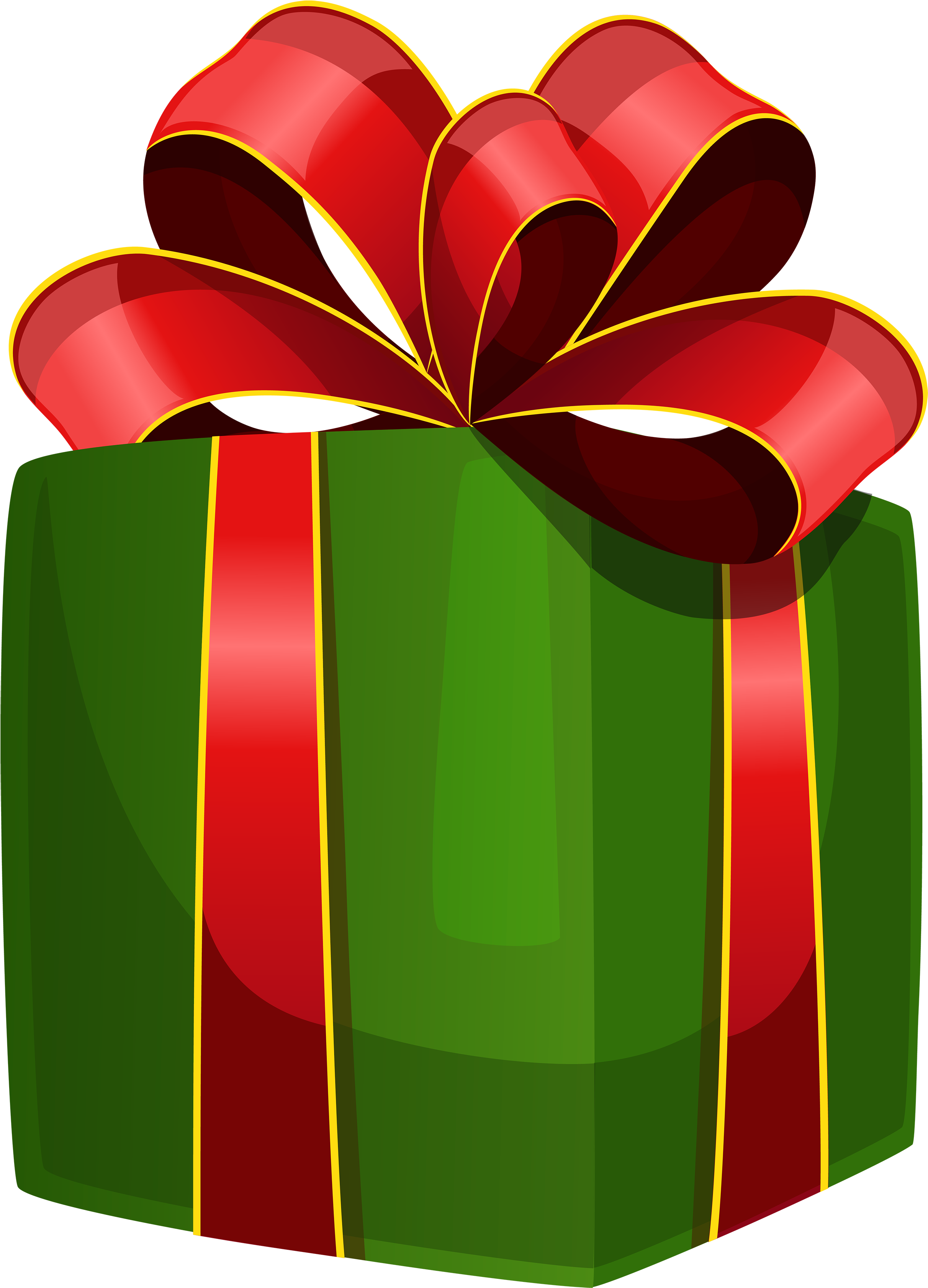 Green Gift Box Png Clipart - Presente Png (2520x3500)