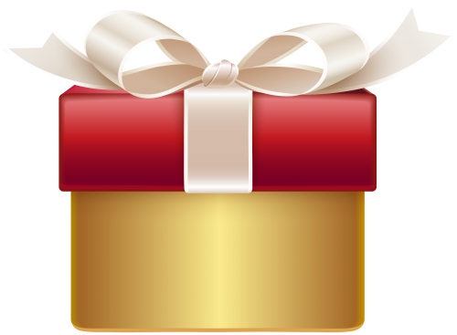 Gold Red Gift Png Clip Art - Gold Clipart Gift (500x367)