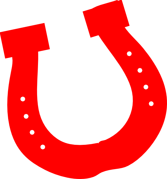 Red Horseshoe Clip Art At Clker - Red Horseshoe Logo (558x597)