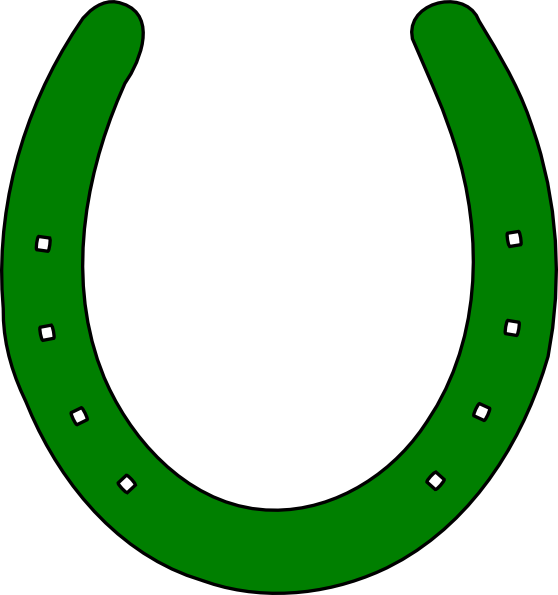 Free Horseshoe Clip Art - Green Horseshoe Clipart (558x595)