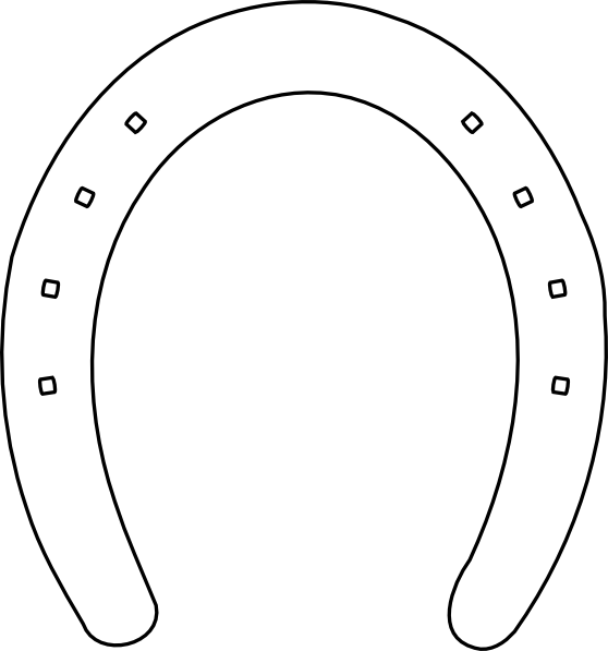 Horseshoe Applique Clip Art At Clker - White Horseshoe Clipart (558x597)