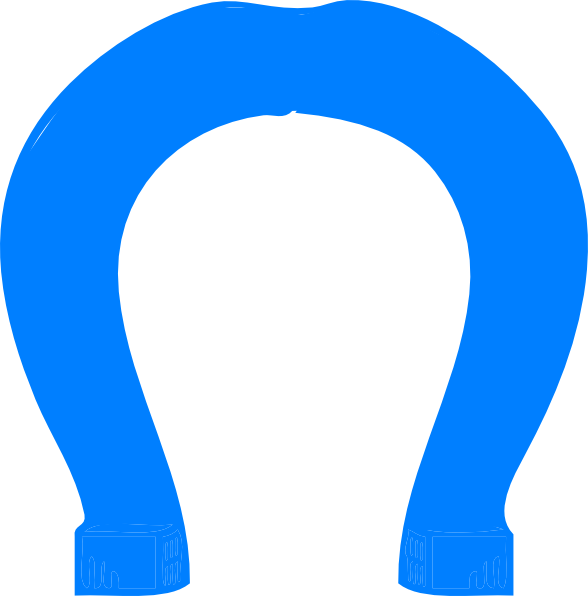 Horseshoe Clip Art At Clker - Blue Horseshoe Clipart (588x596)