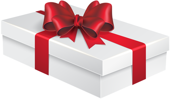 White Gift Box Png Clipart Image - Gift Box Image Png (600x351)