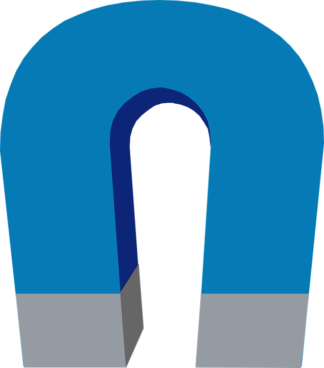 Magnet Horseshoe Isolated Magnetic Attraction - Blue Magnet (634x720)