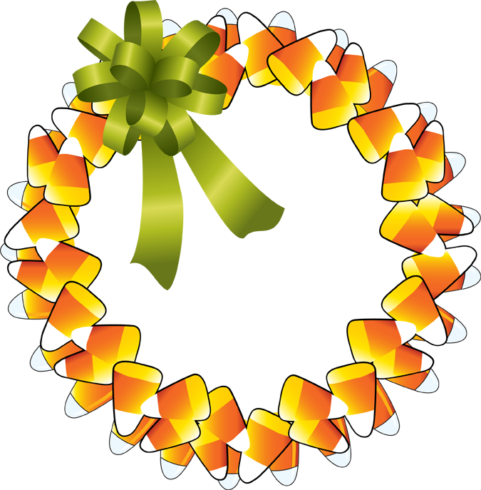 Clipart Happy Thanksgiving - Candy Corn Wreath Clipart (675x687)