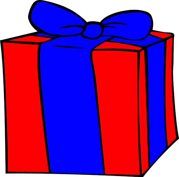 Birthday Present Clipart - هدية عيد ميلاد كرتون (600x593)