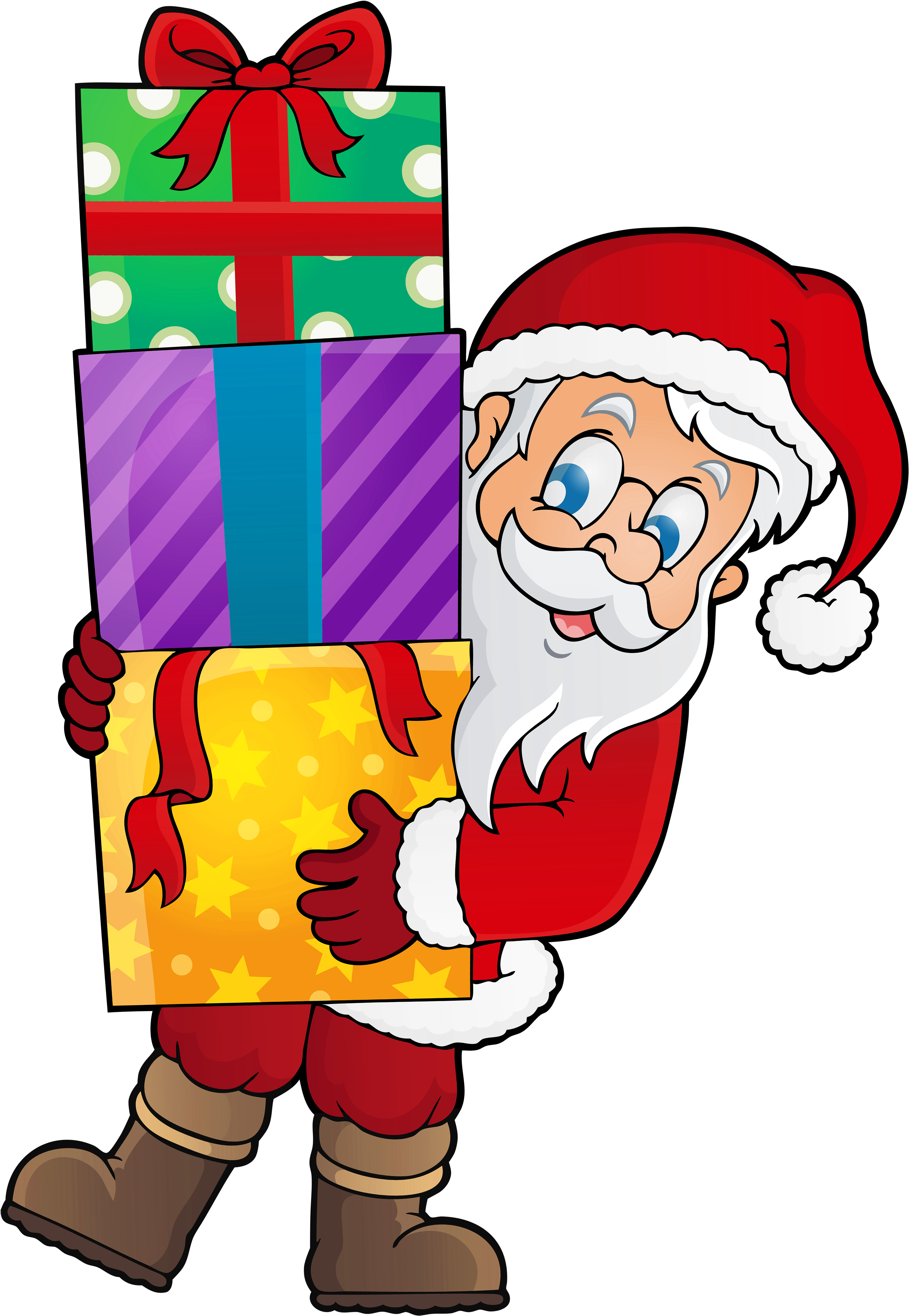 Transparent Santa With Presents Png Clipart - Christmas Day (3495x4954)