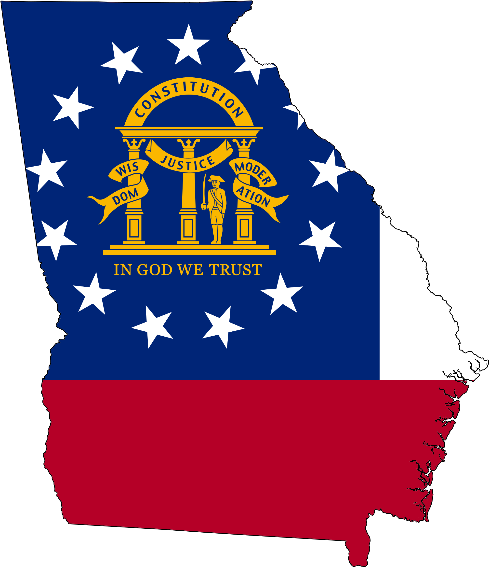 Georgia Clipart - State Of Georgia With Flag (2000x2319)